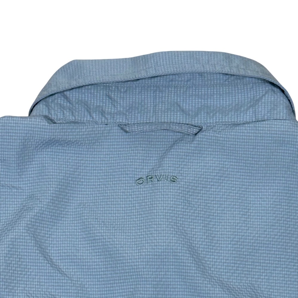 Orvis Mens XL Tall Long Sleeve Button Front‎ Fishing Shirt Blue Nylon Vented - Picture 5 of 11